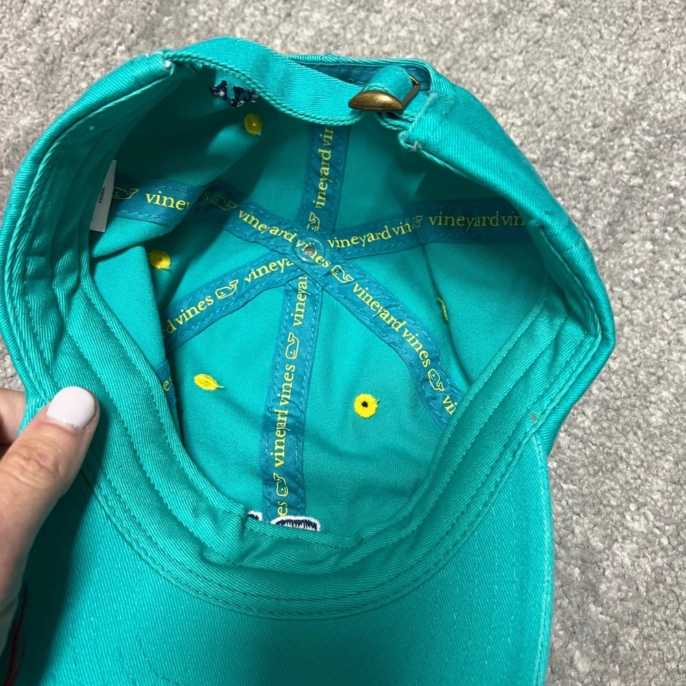 Vineyard Vines Teal Hat with Whale Logo - Picture 4 of 5